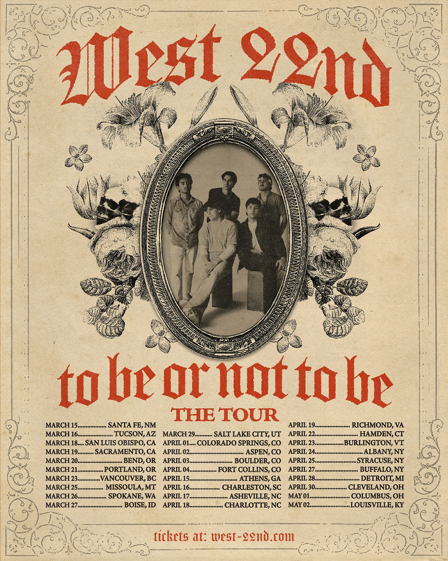 West 22nd Tour Poster 2026