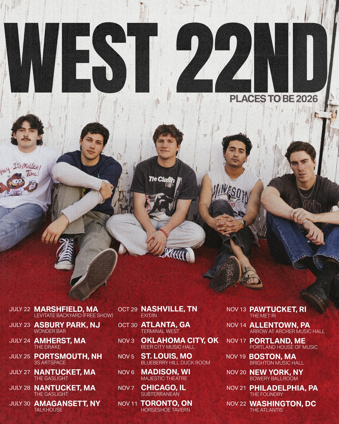 West 22nd Tour Poster 2026